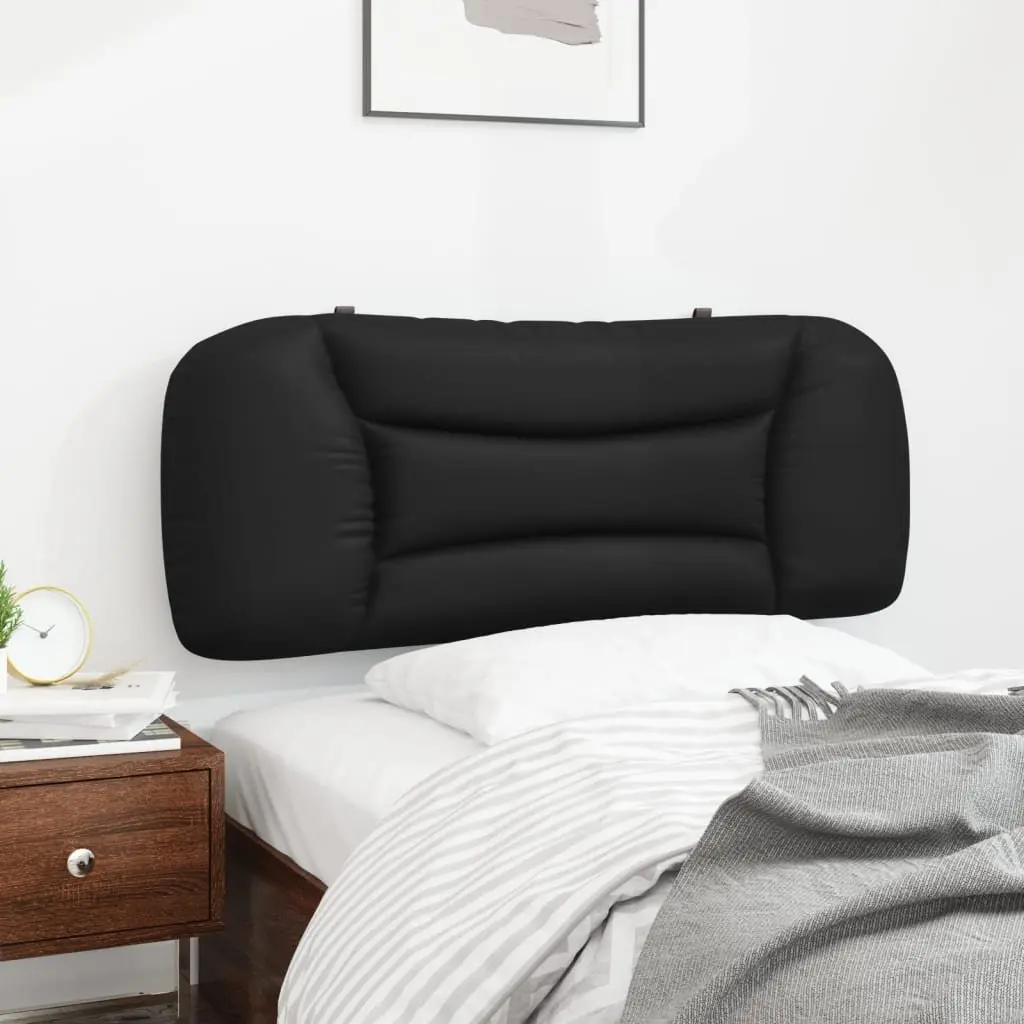 King Single Headboard Cushion Wall Mounted 107cm Black Faux Leather Pillow