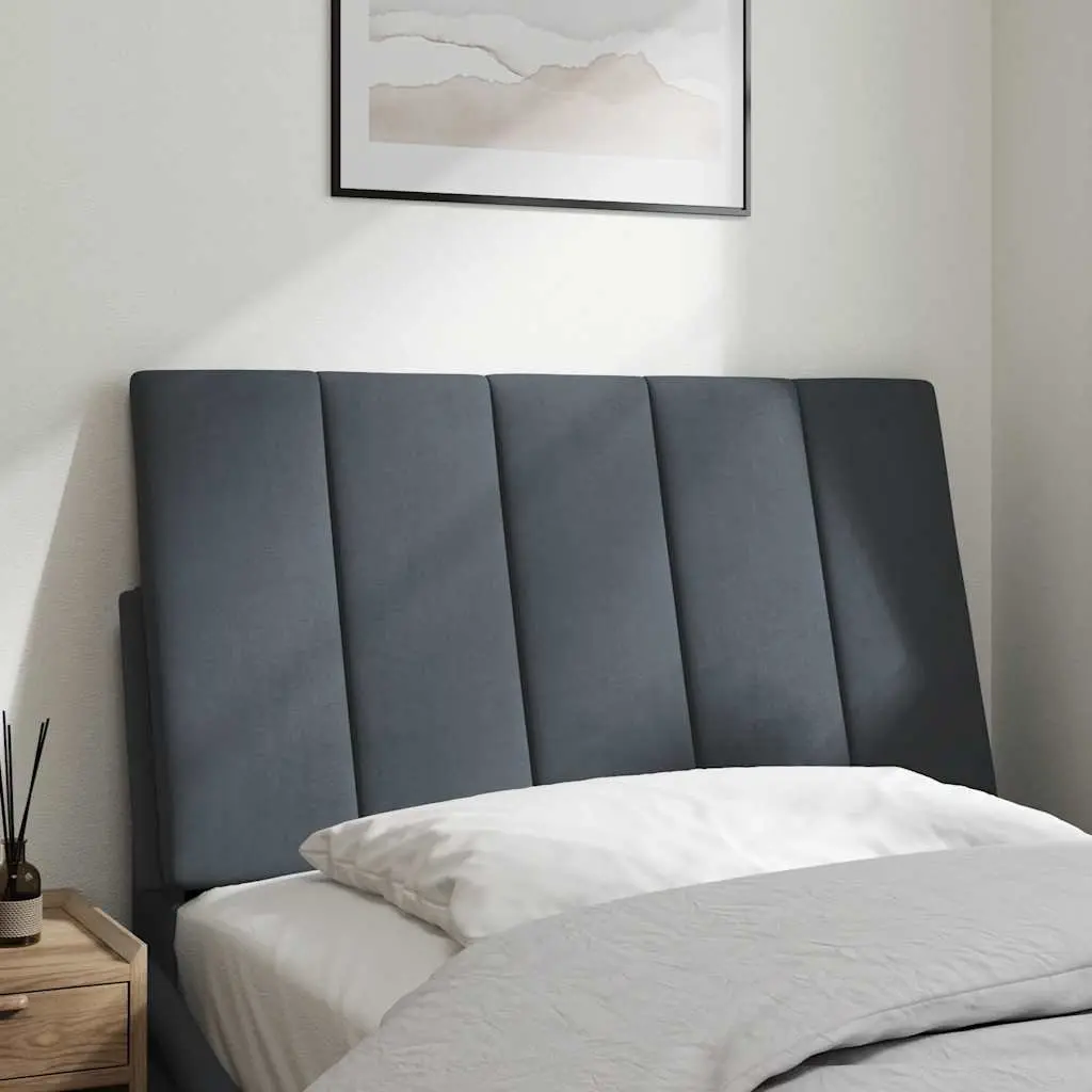 Upholstered Velvet Headboard Cushion 90cm Grey Wall Mount Pillow for Bed