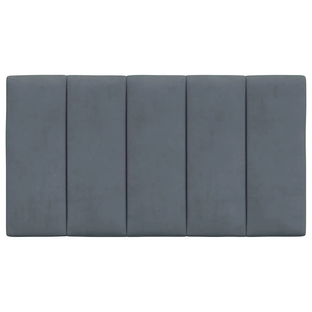 Upholstered Velvet Headboard Cushion 90cm Grey Wall Mount Pillow for Bed