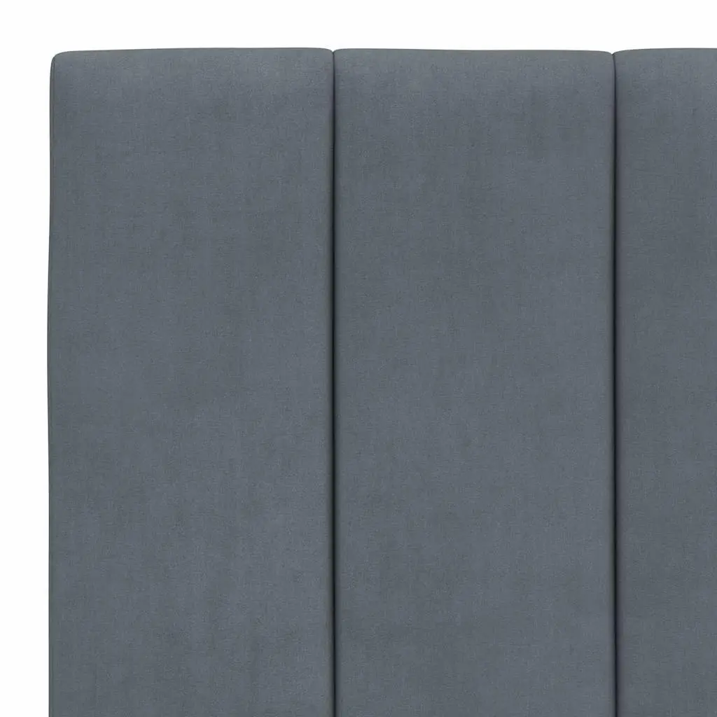 Upholstered Velvet Headboard Cushion 90cm Grey Wall Mount Pillow for Bed