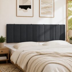 Headboard Cushion Dark Grey 180cm Velvet Wall Mounted Bed Pillow Support