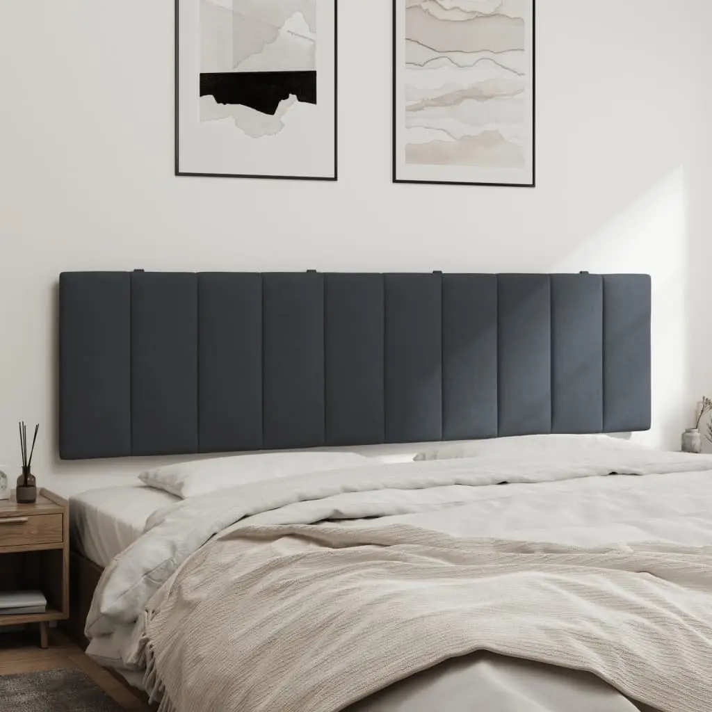 Velvet Headboard Cushion for Bedroom 180cm Dark Grey Wall Mounted Pillow Support