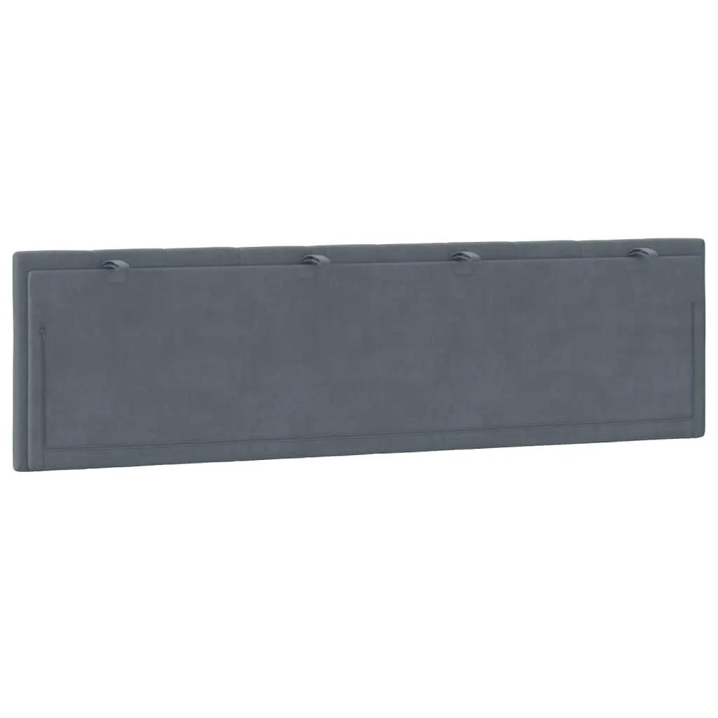 Velvet Headboard Cushion for Bedroom 180cm Dark Grey Wall Mounted Pillow Support