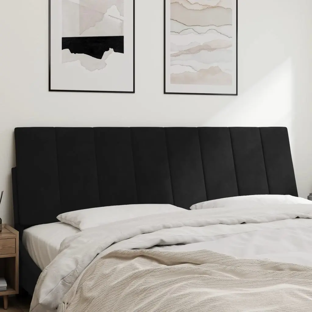 Headboard Cushion Queen Black Velvet Wall Mounted Bed Pillow Upholstered Support