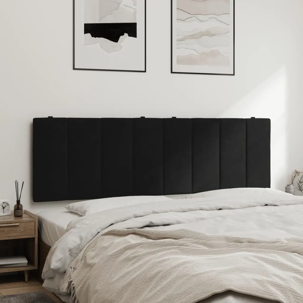 Headboard Cushion Queen Black Velvet Wall Mounted Bed Pillow Upholstered Support
