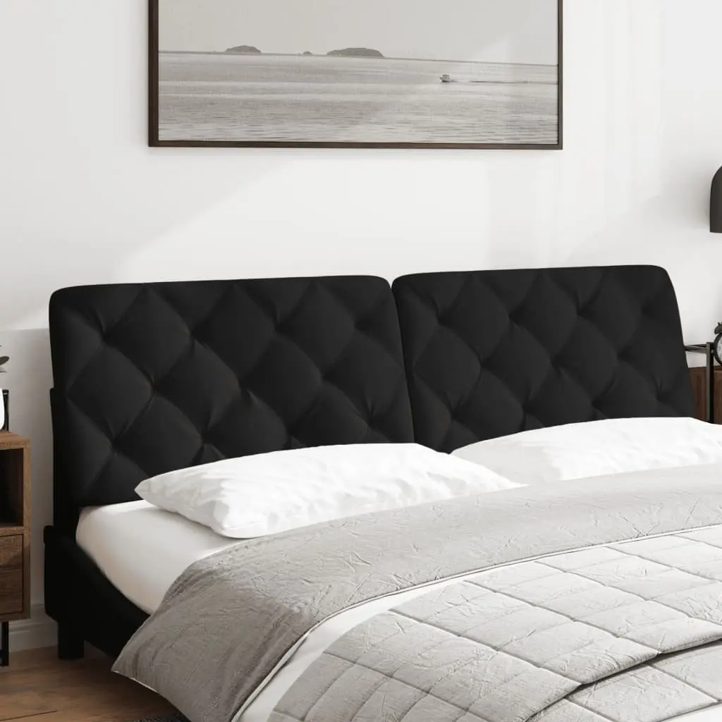 Headboard Cushion 180 cm Black Velvet Upholstered Wall Mount Bed Pillow Support