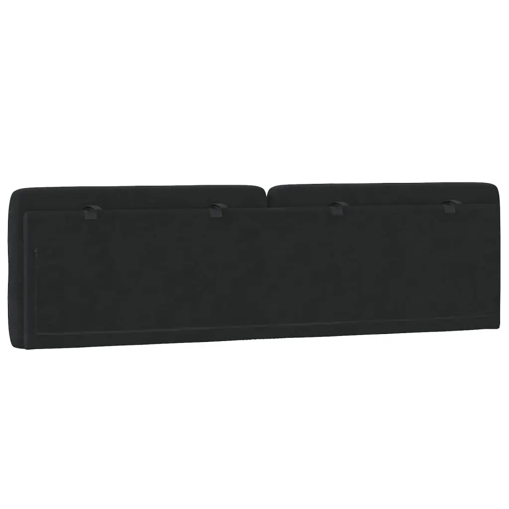 Headboard Cushion 180 cm Black Velvet Upholstered Wall Mount Bed Pillow Support