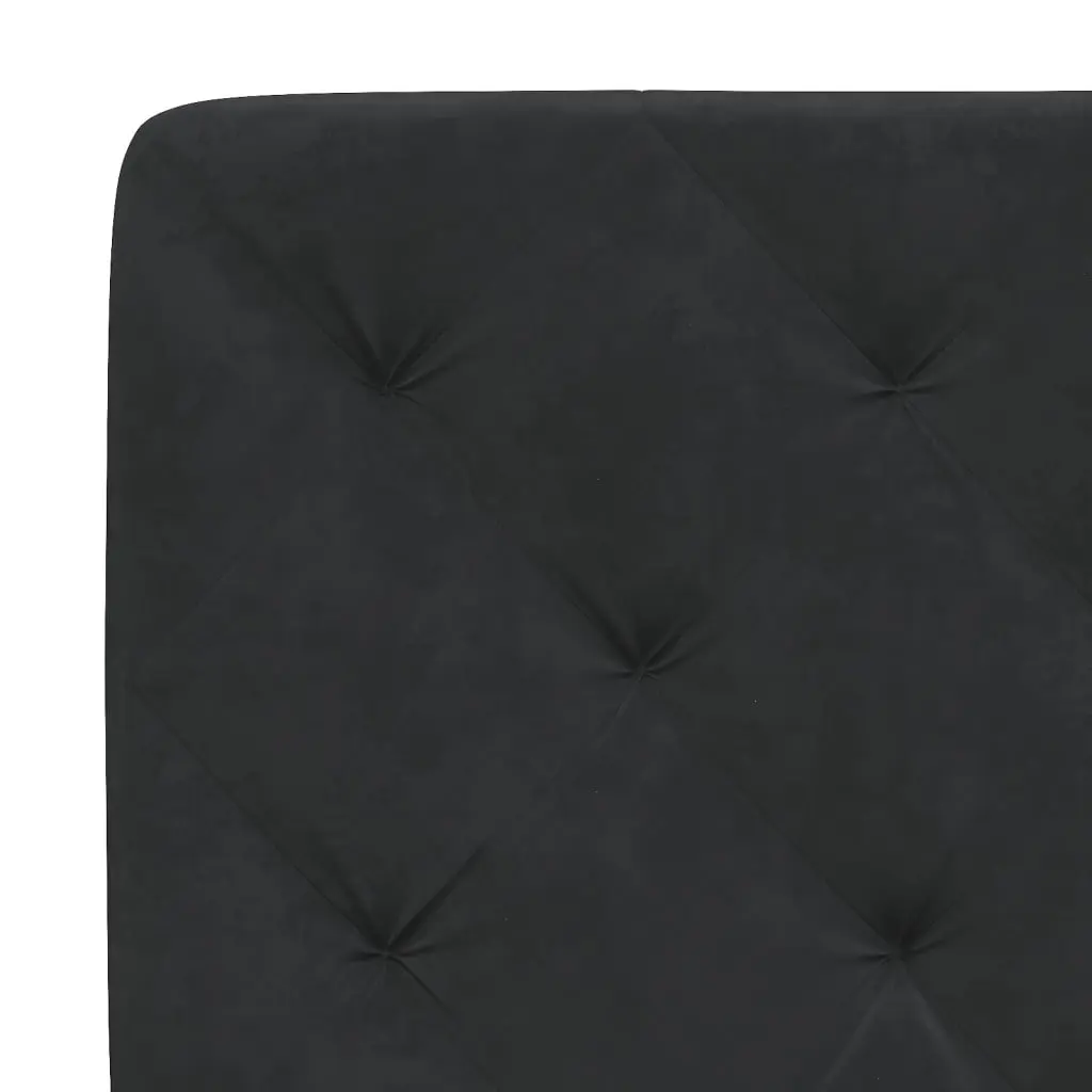 Headboard Cushion 180 cm Black Velvet Upholstered Wall Mount Bed Pillow Support
