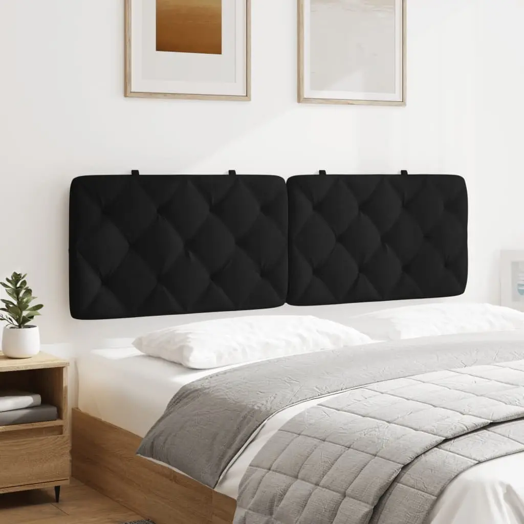 Queen Headboard Cushion for Bedroom 152cm Black Velvet Upholstered Wall Mount