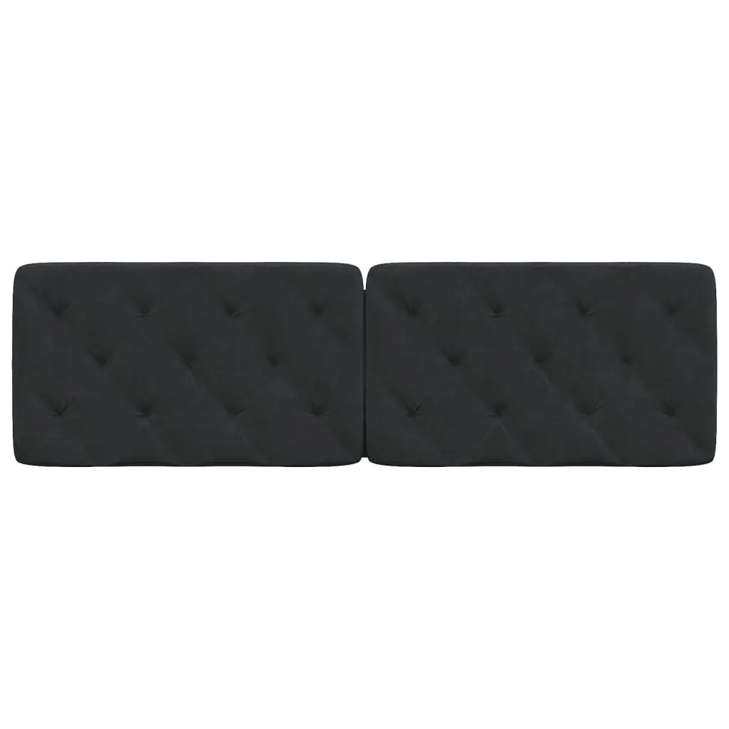 Queen Headboard Cushion for Bedroom 152cm Black Velvet Upholstered Wall Mount