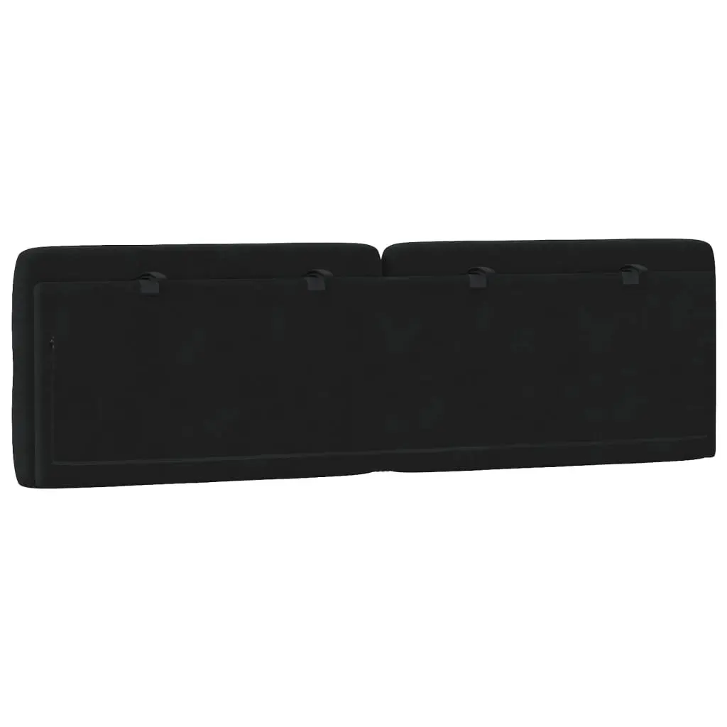 Queen Headboard Cushion for Bedroom 152cm Black Velvet Upholstered Wall Mount