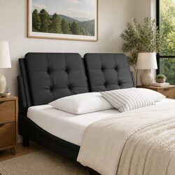 137cm Wall-Mounted Headboard Cushion in Black