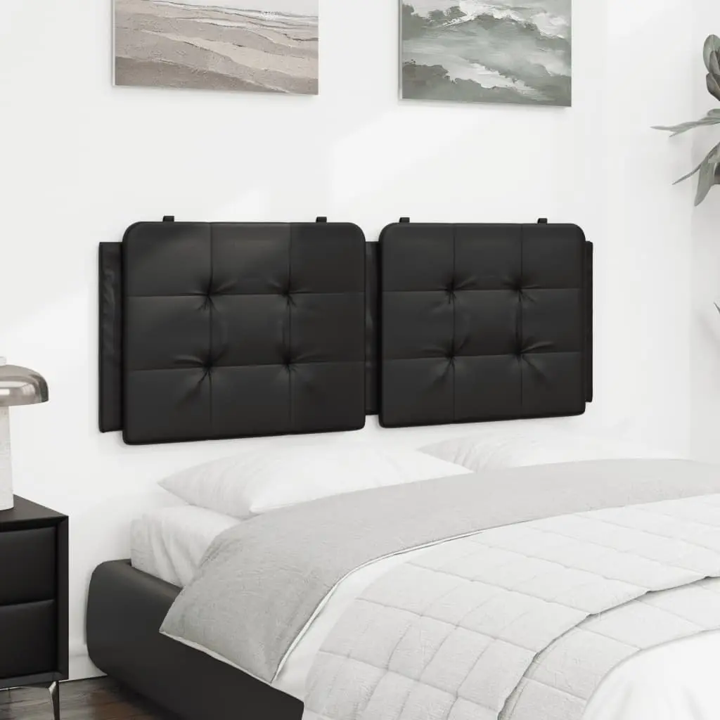 Headboard Cushion Black Wall Mounted 137cm Faux Leather Foam Padded