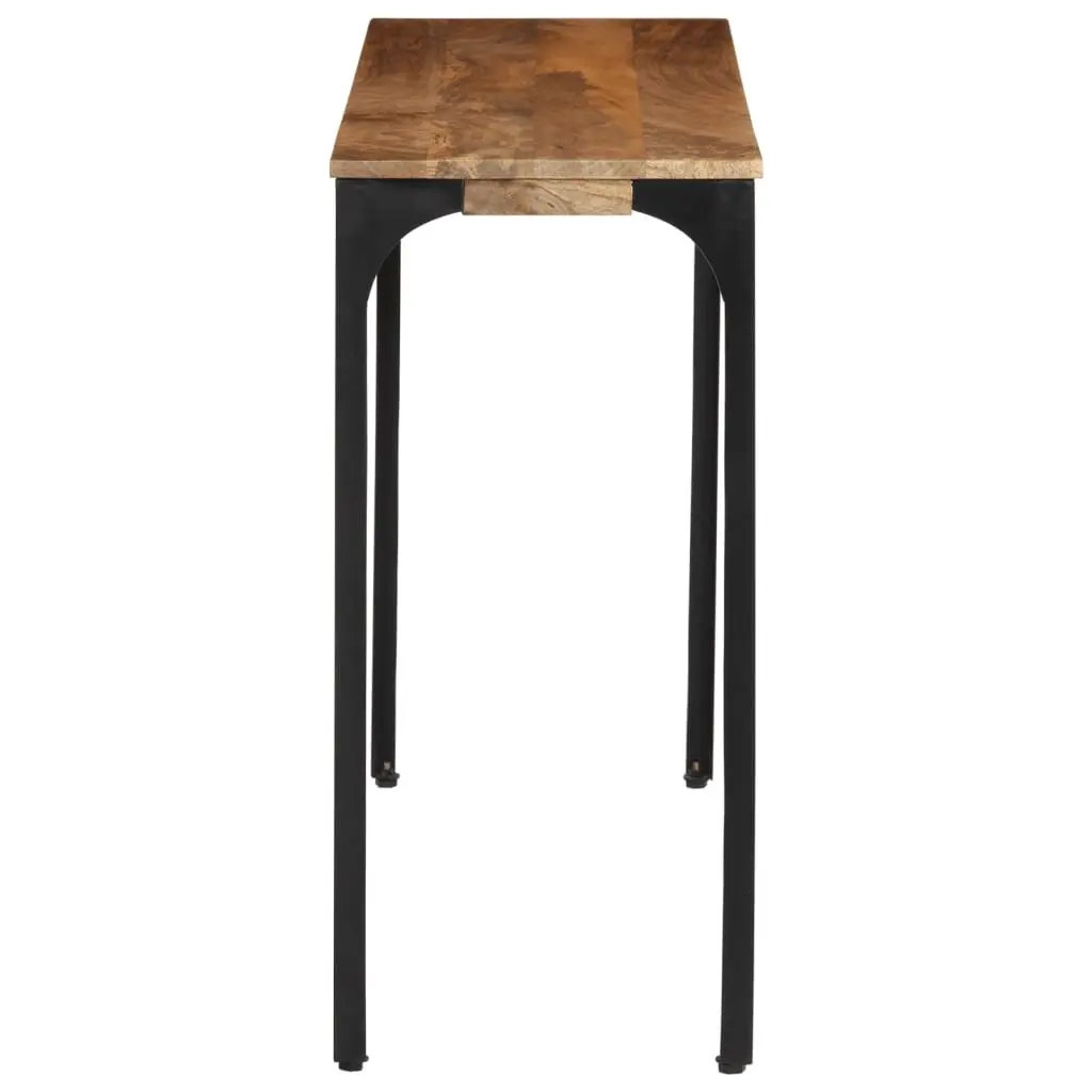 Console Table Brown Solid Wood Mango Iron Feet Hall Entryway Accent Display