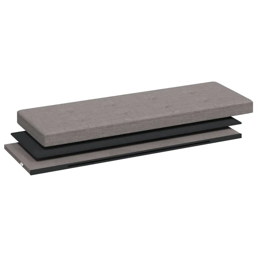 Storage Bench Entryway Hallway Living Room Foldable Grey Upholstered Seat Box