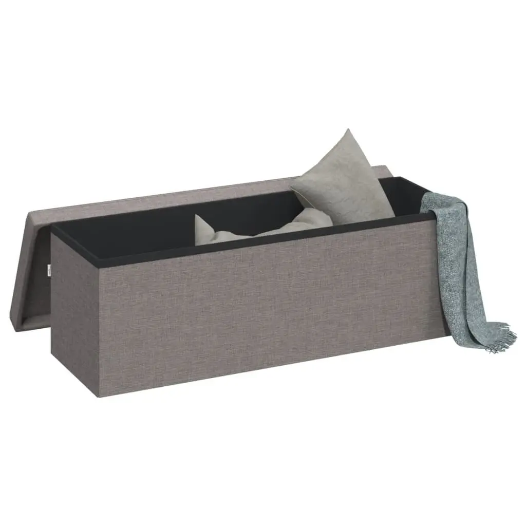Storage Bench Entryway Hallway Living Room Foldable Grey Upholstered Seat Box