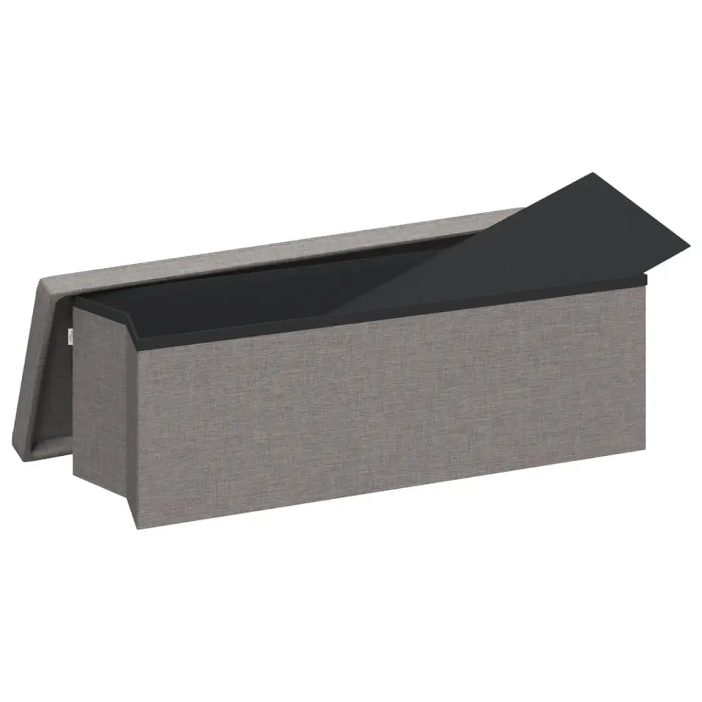 Storage Bench Entryway Hallway Living Room Foldable Grey Upholstered Seat Box