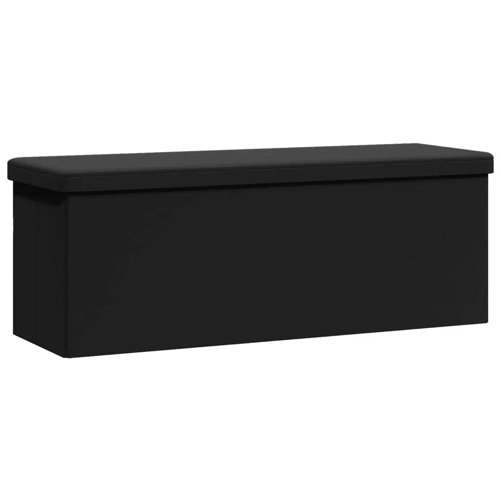 Black PVC Foldable Storage Bench