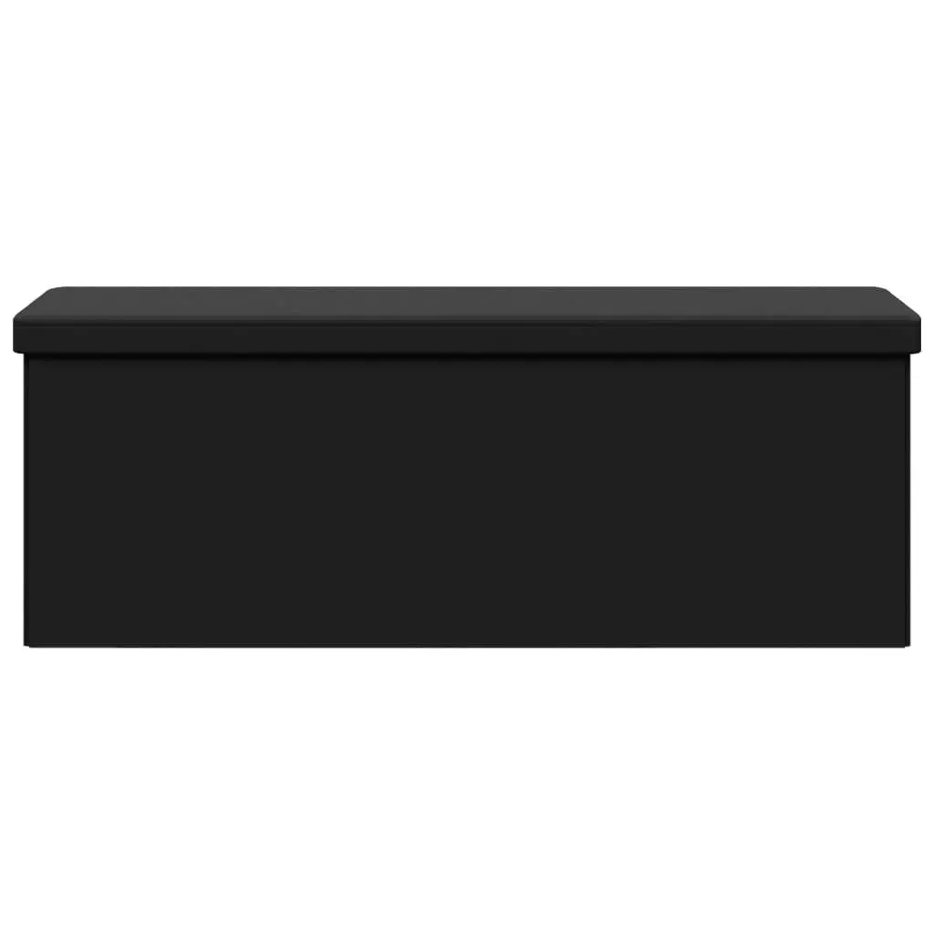 Black PVC Foldable Storage Bench