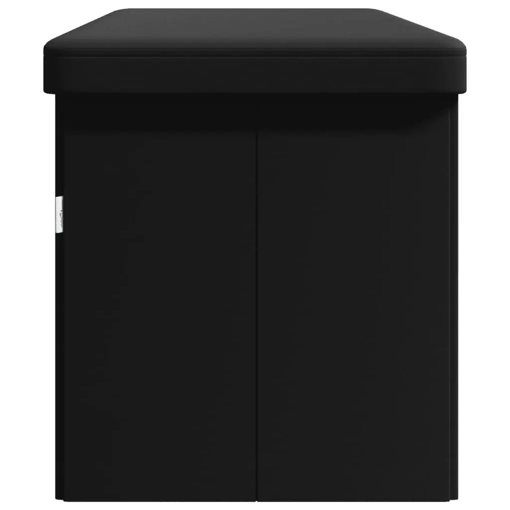 Black PVC Foldable Storage Bench