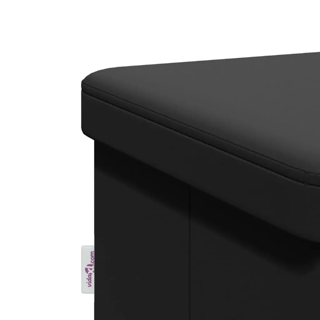 Black PVC Foldable Storage Bench