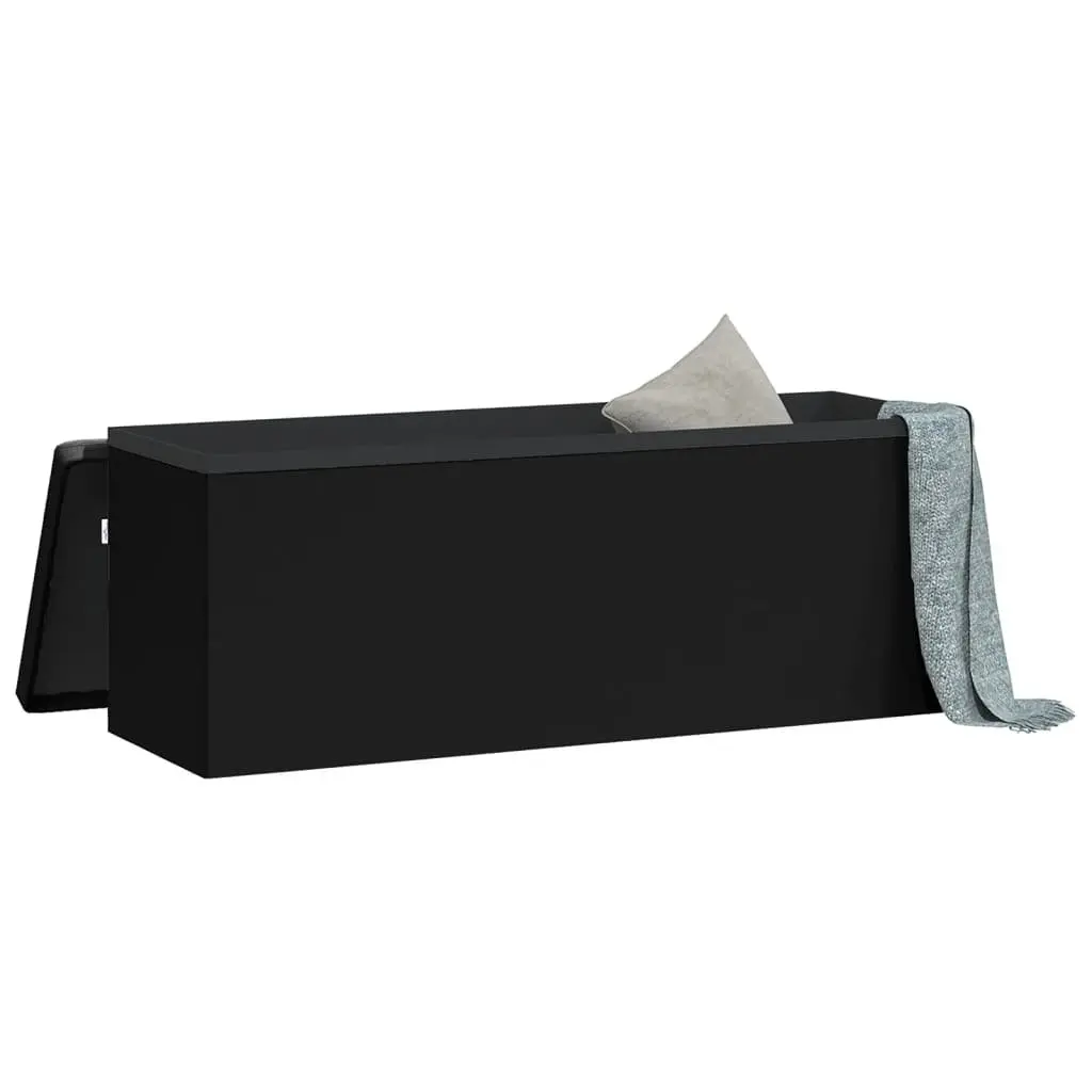 Black PVC Foldable Storage Bench
