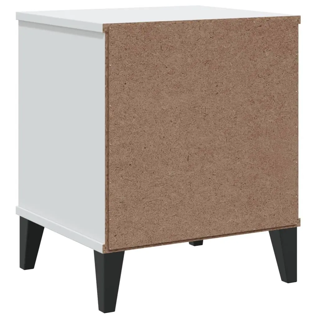 Bedside Cabinet White Engineered Wood Nightstand Bedroom Storage Table