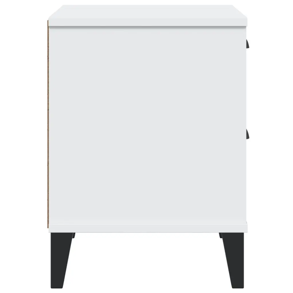 Bedside Cabinet White Engineered Wood Nightstand Bedroom Storage Table