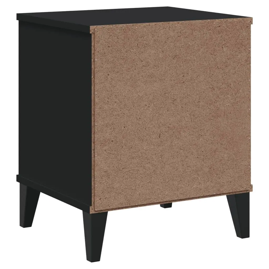 Engineered Wood Nightstand Black for Bedroom or Living Room Storage Table