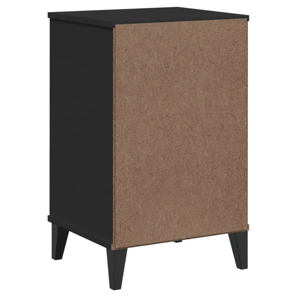 Black Engineered Wood Nightstand