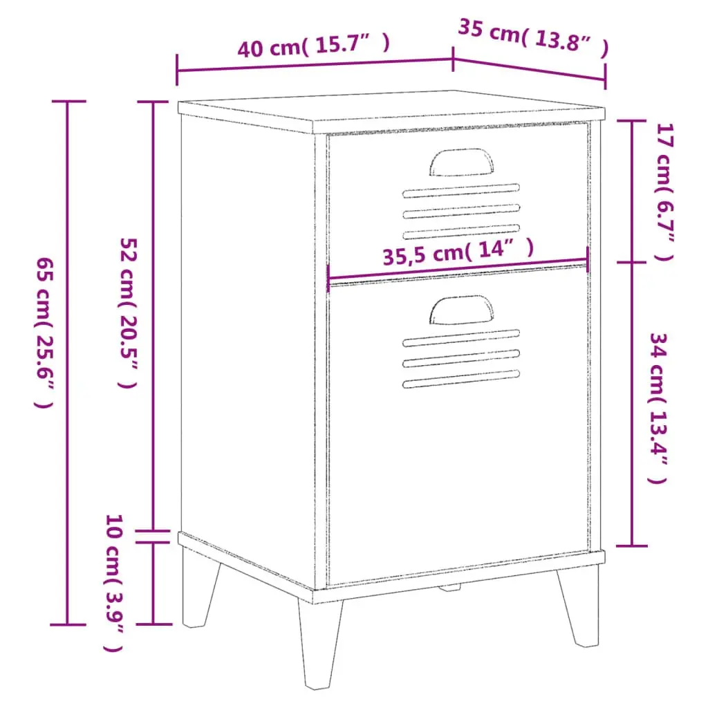 Bedside Cabinet Black Engineered Wood Nightstand Bedroom Storage Table