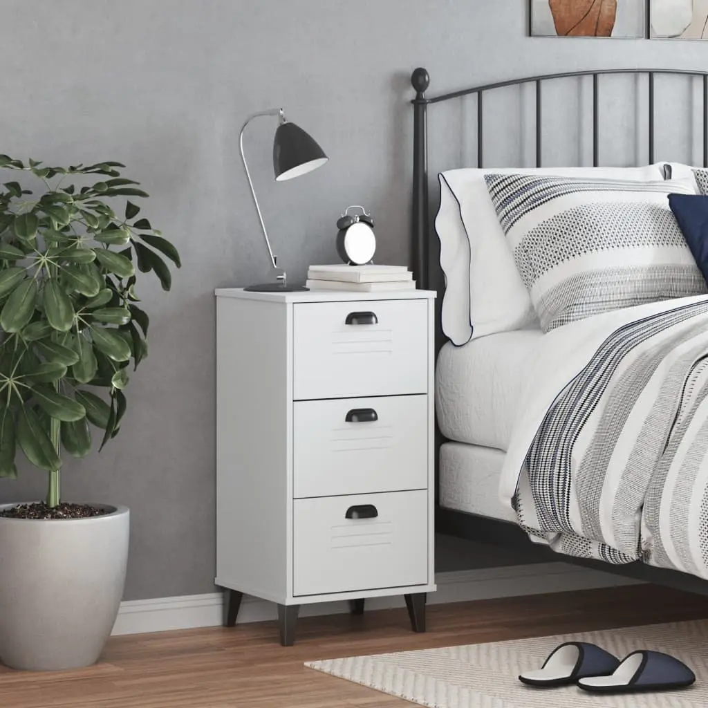White Engineered Wood Nightstand
