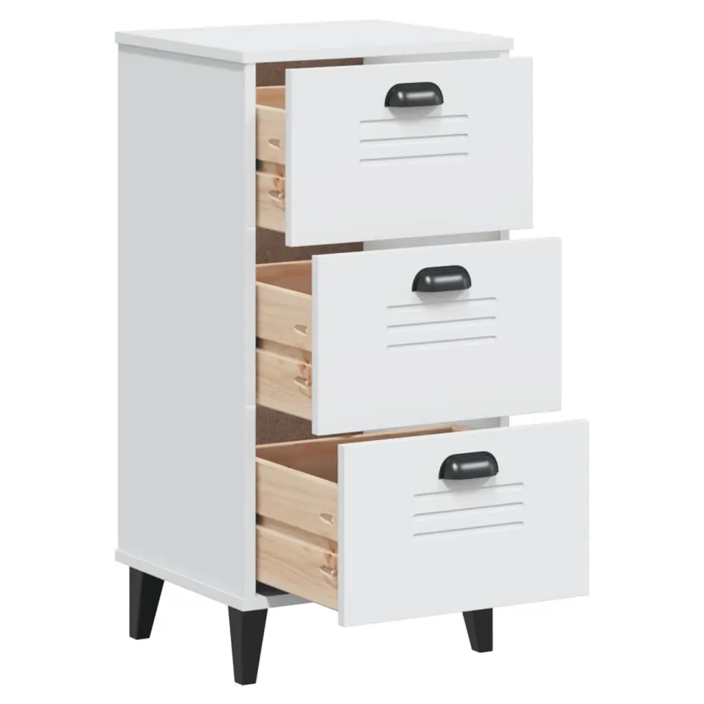 White Engineered Wood Nightstand