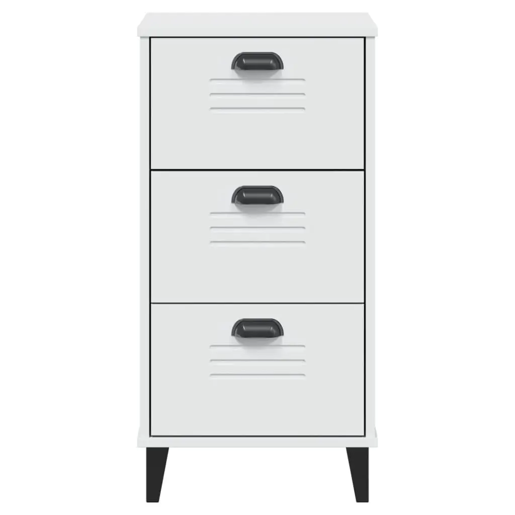 White Engineered Wood Nightstand