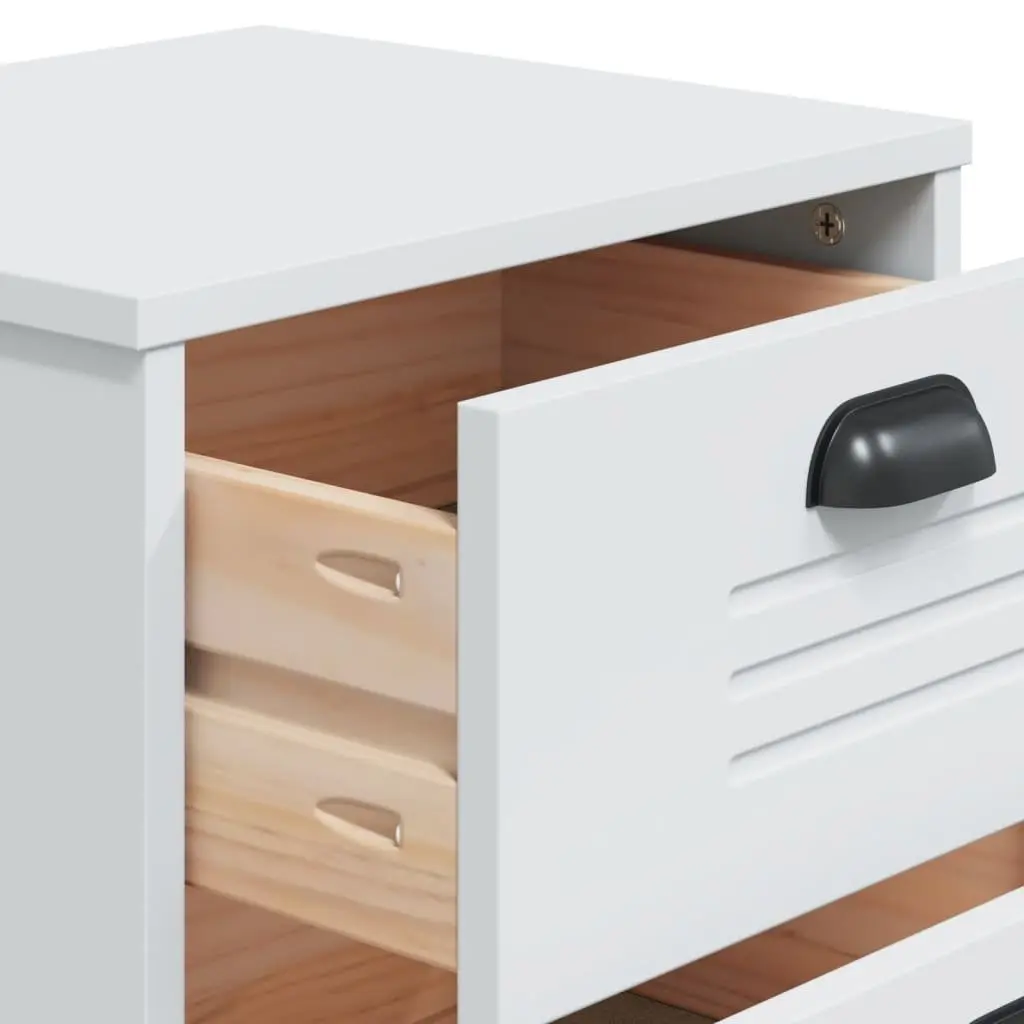 White Engineered Wood Nightstand