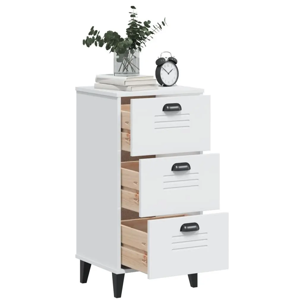 White Engineered Wood Nightstand