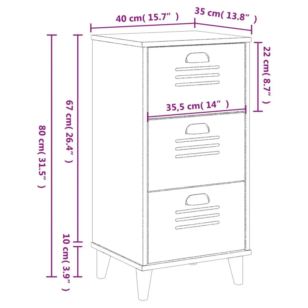 White Engineered Wood Nightstand