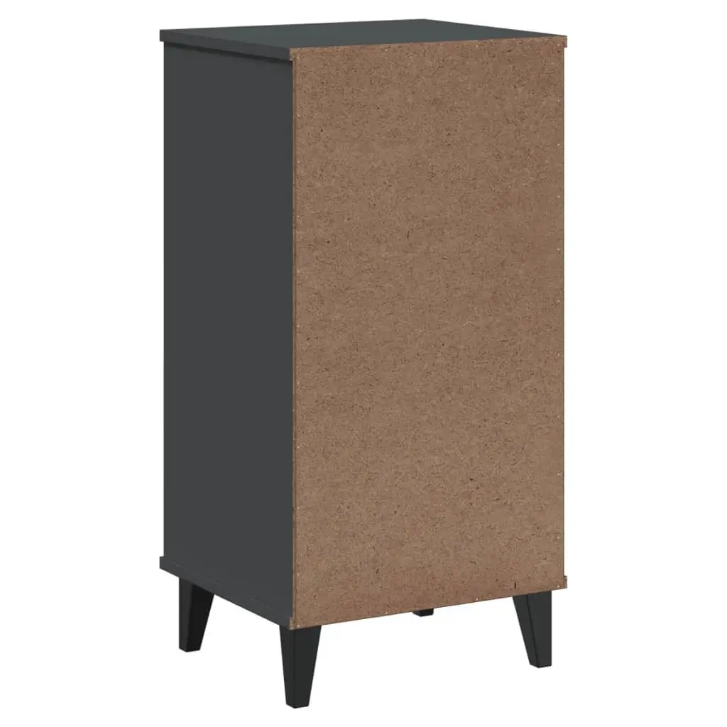 Bedside Cabinet Anthracite Grey Engineered Wood Nightstand Bedroom Storage Table