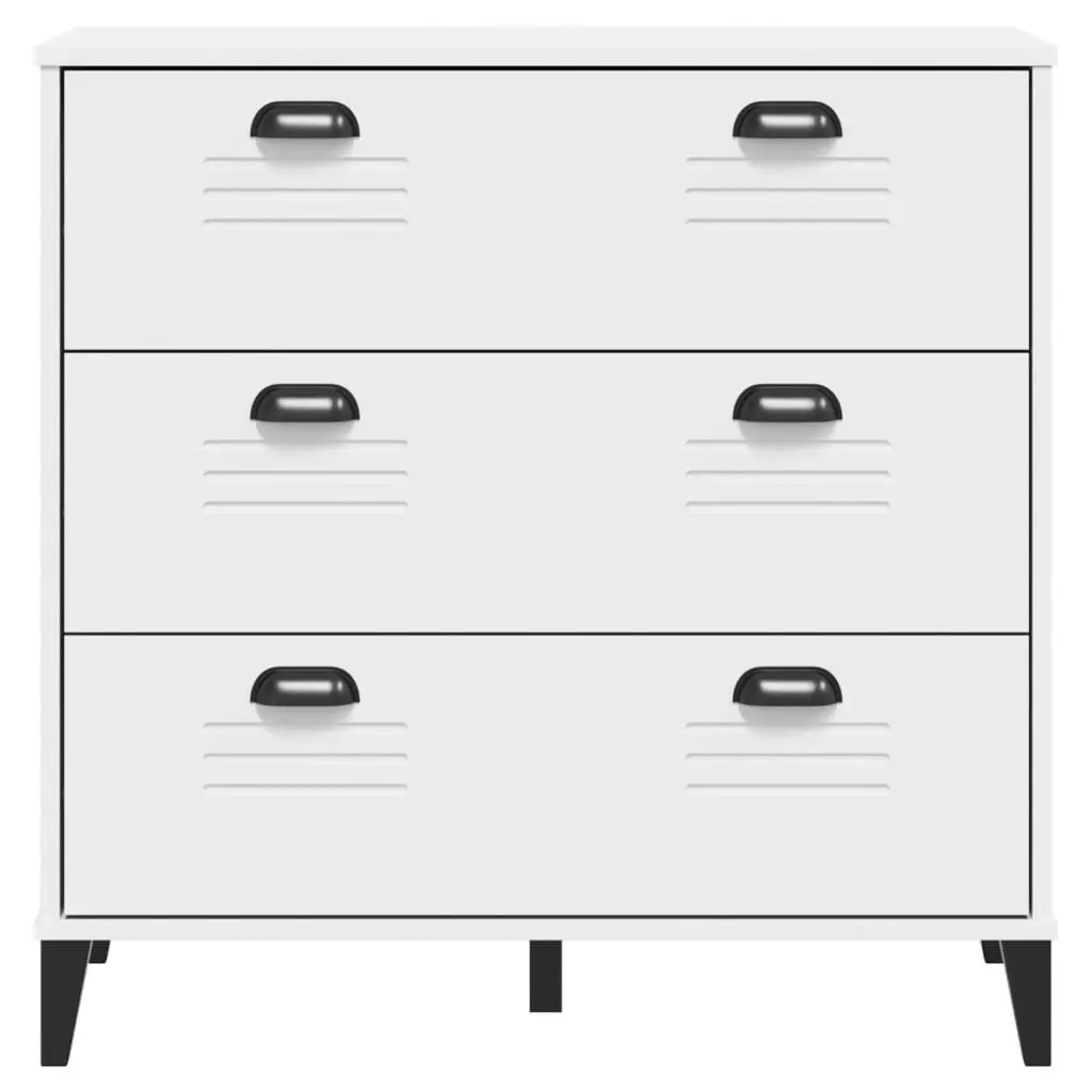 Engineered Wood White Drawer Cabinet with Ample Storage