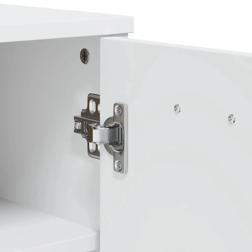 White Engineered Wood Shoe Storage Cabinet