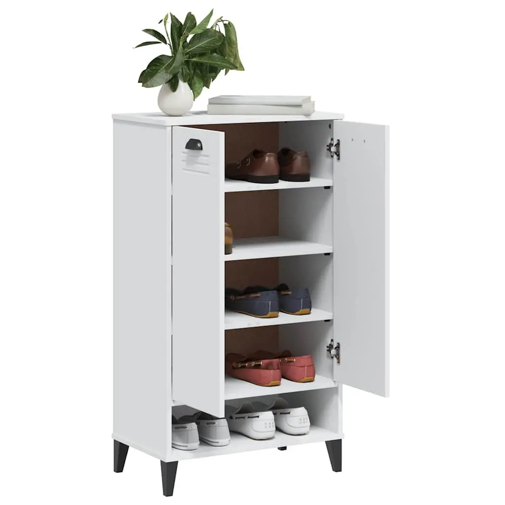 White Engineered Wood Shoe Storage Cabinet