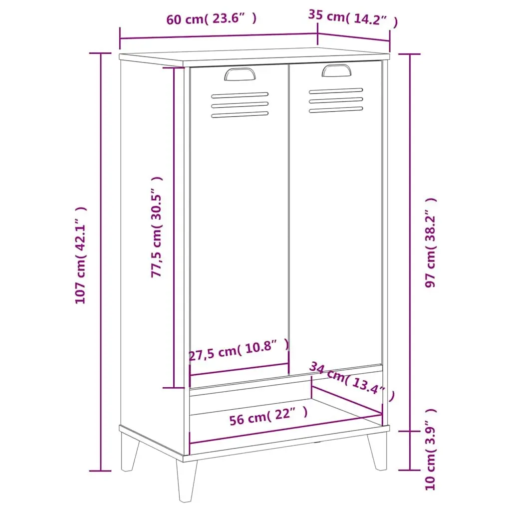 White Engineered Wood Shoe Storage Cabinet