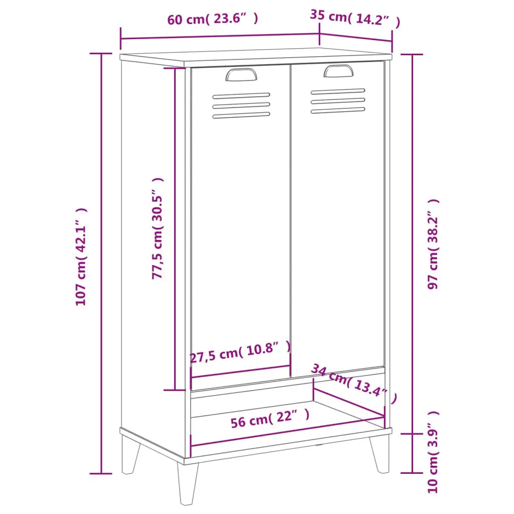 Shoe Cabinet Anthracite Grey Storage Organiser Unit