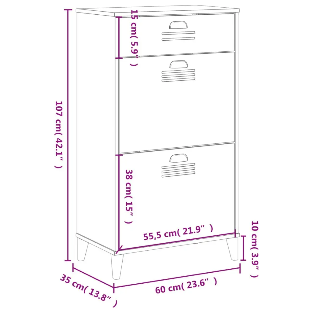 Shoe Cabinet White Engineered Wood Flip Drawer Organiser Storage Cupboard