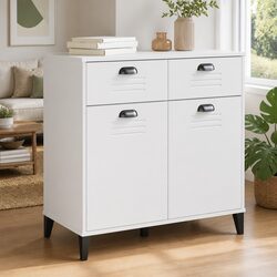 Specifications of the Industrial White Sideboard 80x40x80 cm