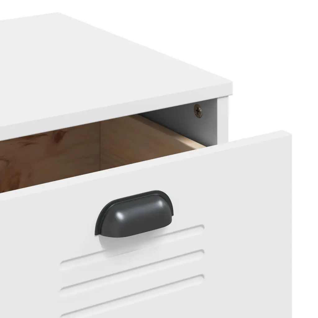 Sideboard White Industrial Design Storage Cabinet 80x40x80 cm Engineered Wood
