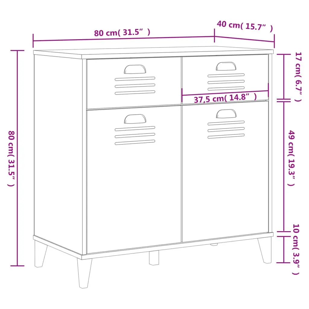 Anthracite Grey Industrial Sideboard