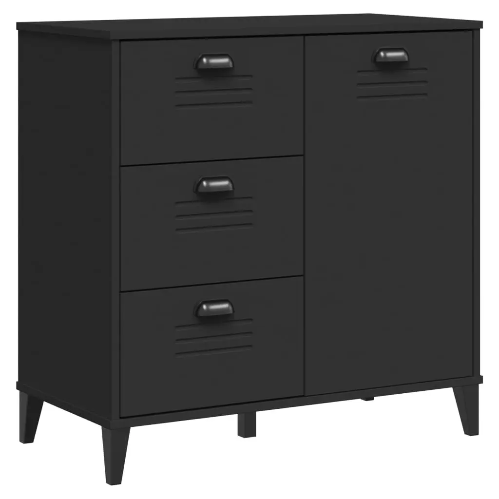 Sideboard Black Industrial Design Storage Cabinet Hallway Buffet Engineered Wood