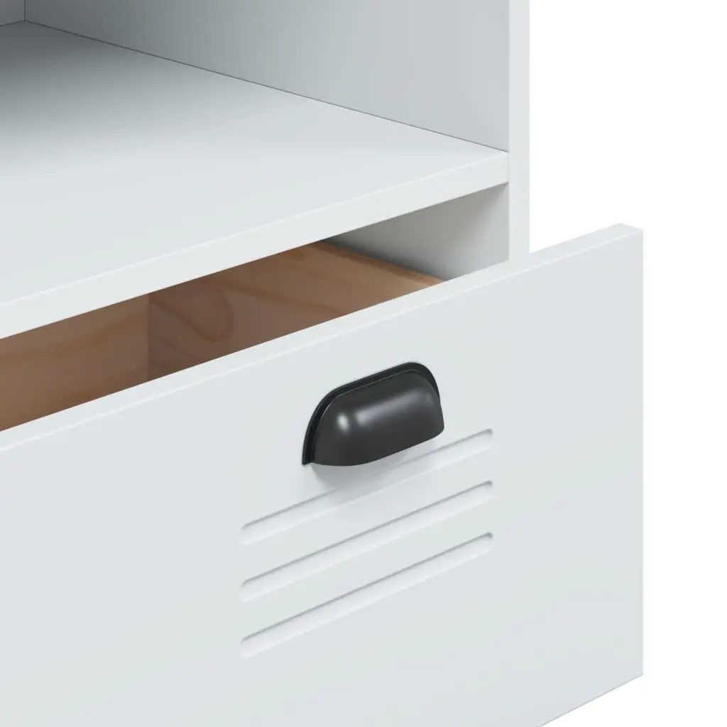 Bookcase White 80x40x90 cm Industrial Design Storage Shelving Unit Engineered