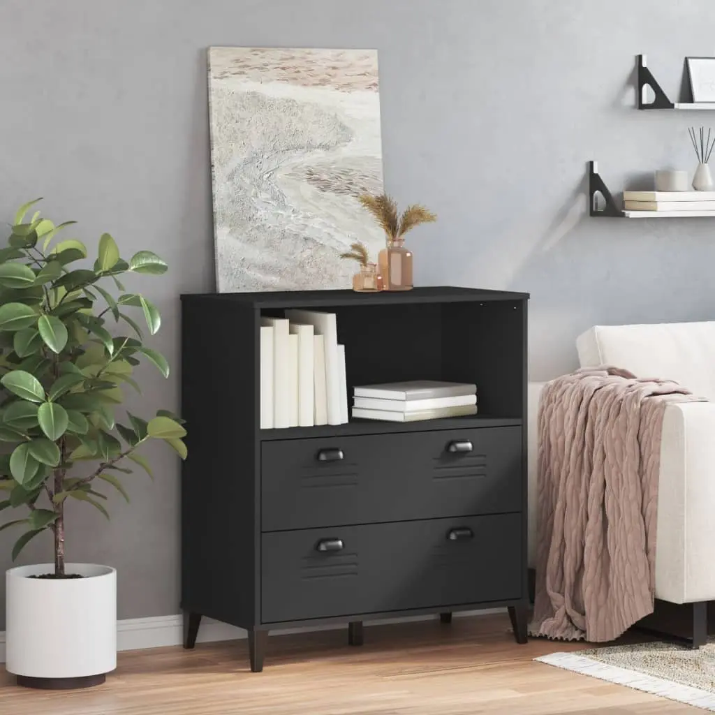 Industrial Bookcase for Home Black 80x40x90cm